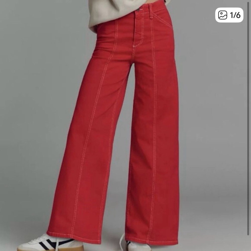 NWT MAEVE by Anthropologie Delaney high rise wide leg jeans size 30